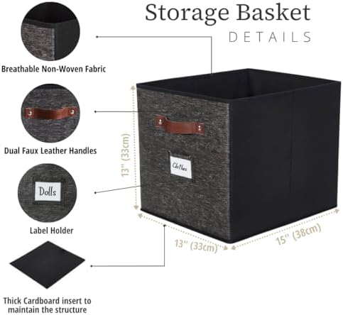 DECOMOMO Storage Bins, Storage Baskets for Shelves