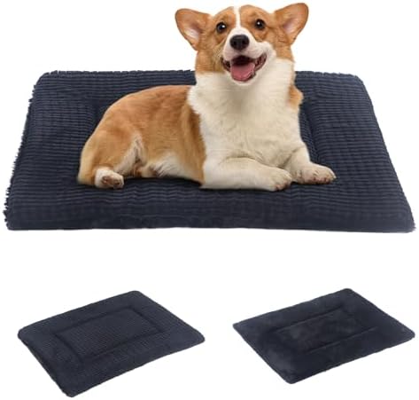 BVAGSS Reversible Dog Crate Pad, Memory Foam Pet Bed Mat, Soft Warm Machine Washable Sleeping Kennel Mattress for Small Medium Dogs XH079 (30''x20''x1.6'',Dark Grey)