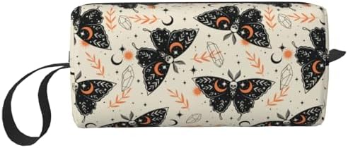 Gothic Witchy Butterfly Makeup Bag for Women | Small Travel Cosmetic Pouch with Zipper, Compact Makeup Organizer Bag for Purse, Toiletries, Skincare & Daily Essentials