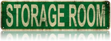 Storage Room Street Sign, Vintage Tin Sign, Wall Decor For Home Farmhouse Bar Cafe Garage, Indoor Outdoor Decoration For Storage Space Home Decor Holiday Gift 16x4 Inch