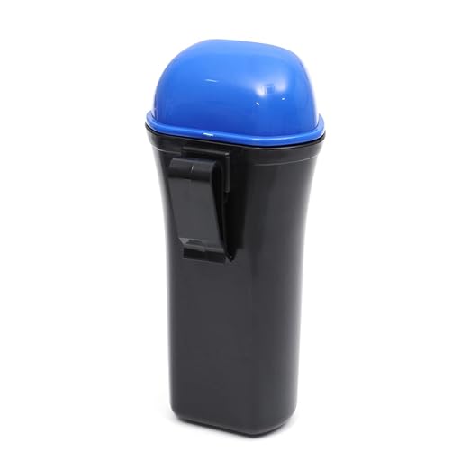 Healifty Portable Trash Can with Leakproof Cover Clip Auto Garbage Bin Organizer for Vehicle Storage Space Saving Blue Car Organizer for Snacks Supplies and Pet Food