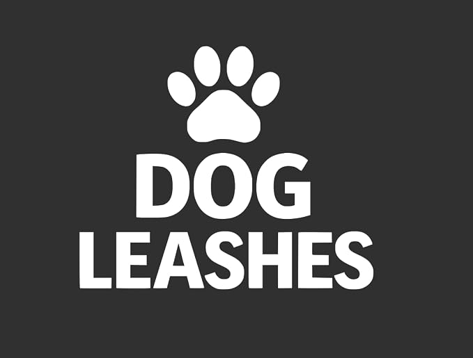 Dog Leashes Vinyl Decal – Waterproof Storage Label Sticker for Pet Organizer Bin or Hook Station (White)