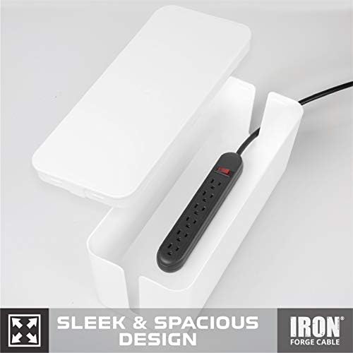 Iron Forge Cable Cable Management Box, 2 Pack - White, Hook & Loop Keepers