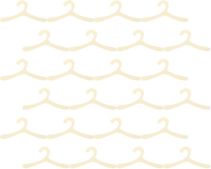 GALPADA Pet Clothes Hangers for Organizing Pet Apparel in Closets 24pcs Plastic Minimalist Design with Convenient Hanging and Sufficient Storage Beige Color for Small Dogs and Cats