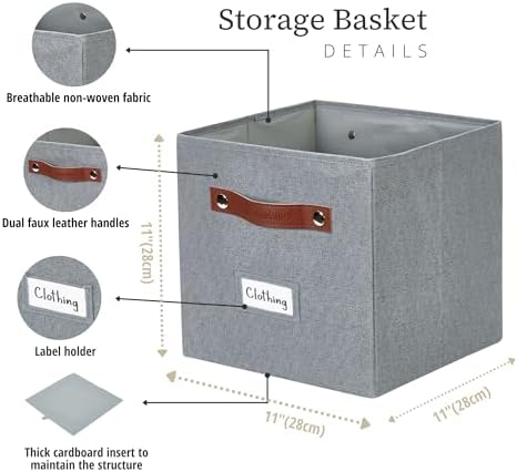 DECOMOMO Storage Bins, Cube Storage Bin with Labels
