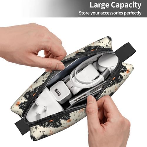 Gothic Witchy Butterfly Makeup Bag for Women | Small Travel Cosmetic Pouch with Zipper, Compact Makeup Organizer Bag for Purse, Toiletries, Skincare & Daily Essentials