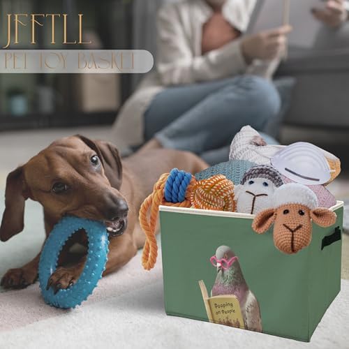 Funny Pigeon Bathroom Storage Bins Box, Funny Bathroom Decor, Birds Lover Gift Storage Basket Laundry Hamper with Handle for Bath Room Clothes Vanity Undersink Home Organization