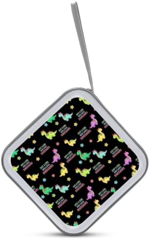 CD Case Holder with 40 Capacity, Cute Dinosaurs Disc Organizer Binder | Portable DVD Case, Just A Girl Who Loves Cute Dinosaurs, Sturdy Zipper, Carry Handle, Hard Plastic Car Accessories