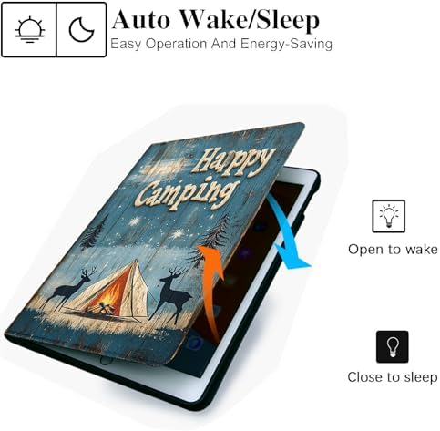 for Microsoft Surface Go 4/3/2/1-10.5" 2021 Tablet Case,Auto Wake/Sleep,Adjustable Stand Protective Cover - Happy Camping