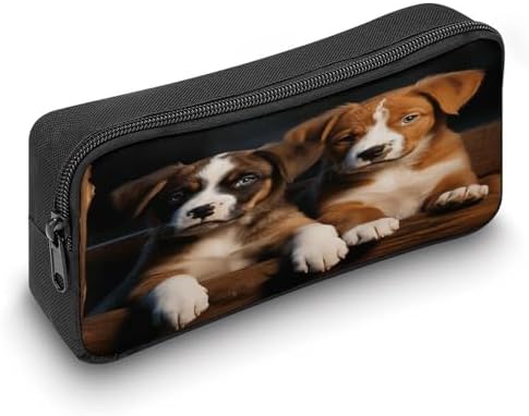 Puppies Dogs Pets Animals Pencil Case Large Capacity Pencil Pouch Portable Cute Pen Bags Multifunctional Pencil Bag Sturdy Aesthetic Pen Pouch Fashion Tool Bag Desk Organizer Unisex
