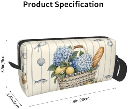 Coastal Small Makeup Bag, 600D Oxford Cosmetic Pouch for Women | Coastal Cosmetic Bag, Double-Sided Printed Toiletry Pouch with Foam Padding for Women, Travel, Gym, Weekend and Daily Use