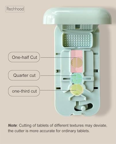 3-in-1 Pill Cutter 1/4 1/3 1/2 with Pill Storage Case, Stainless Steel Blade Cuts Pills Ideal for Cutting Vitamins and Pills (Green)