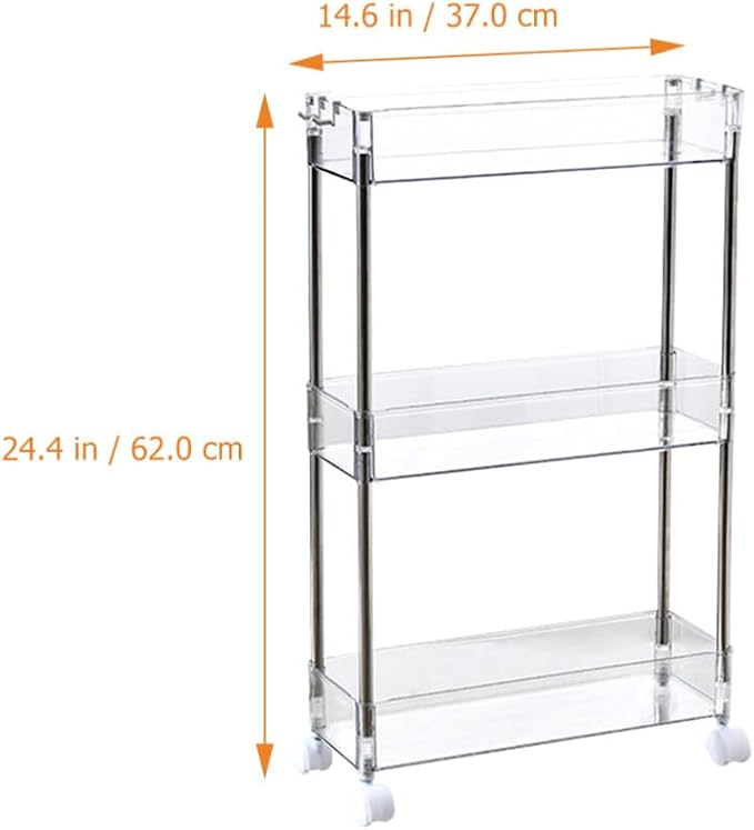 Hemoton Rolling Storage Cart with Wheels Slim Kitchen Organizer for Easy Access Pet Design for Bathroom Laundry Multi-purpose Utility Cart for Spaces