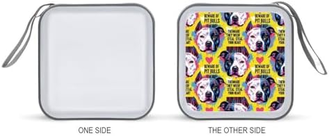 Hard Shell DVD CD Organizer Pit Bull, 40-Disc Storage Binder with Zipper Closure, Portable Protective Case for Travel Home