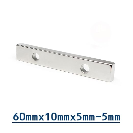 1/2/5/10/15/20PCS 60x10x5-5mm Block Magnetic Holes 5mm 60x10x5-5 Strip Neodymium 60 * 10 * 5-5 Magnets(10PCS)