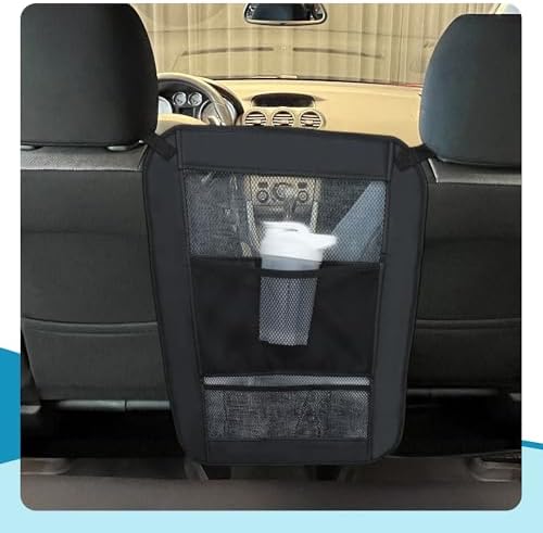 Dog Car Net Barrier, Secure Dog Car Barrier Behind Front Seat, Mesh Separator for Dogs, Dog Net for Car Back Seat Barrier for SUVs and Trucks, Black