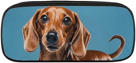 Dachshund Weiner Pet Dog Pencil Case Portable Pencil Pouch Pen Bag Pencil Bag Makeup Bag Storage Bag Pencil Box Cosmetic Bag for Women Men Office