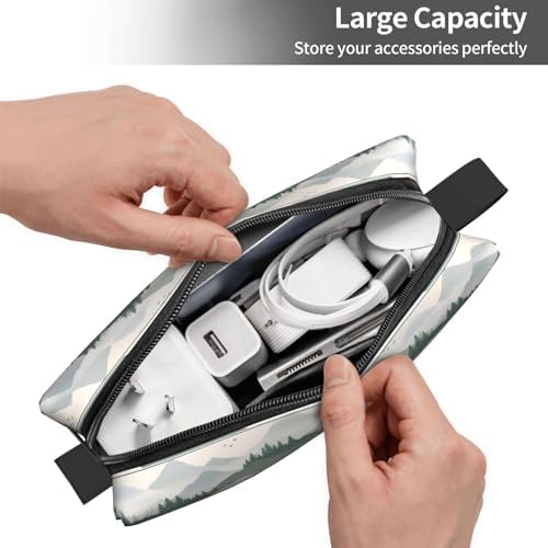 Mountain Landscape Makeup Bag for Women, Small Travel Cosmetic Pouch with Zipper, Compact Makeup Organizer Bag for Purse, Toiletries, Skincare & Daily Essentials