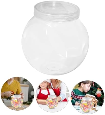 SOLUSTRE 3pcs Clear Candy Jar Transparent Snack Holder for Cookies Fruits Treats Reusable Jars with Lids for Holiday Decoration present Storage