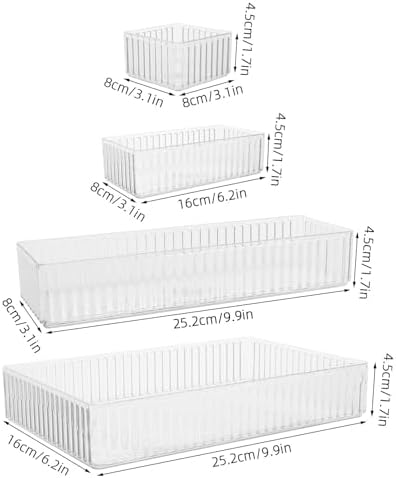 10pcs Plastic Drawer Organizers with Stackable Design and Removable Dividers, Multi-use Pet Storage Bins for Jewelry and Cosmetics, for Bathroom Counter and Vanity