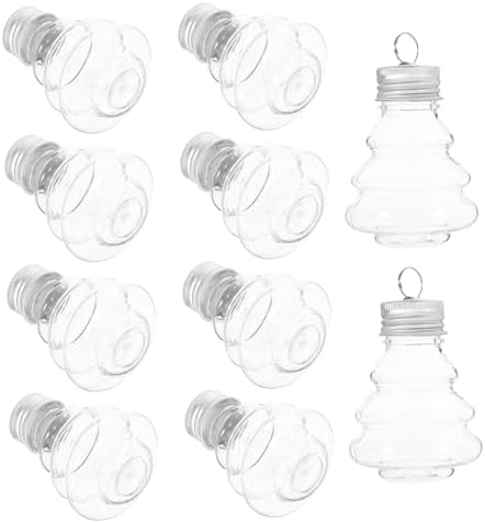 Levemolo 10pcs Christmas Shaped Juice Bottles Portable Beverage Containers for Juice and Candy Festive Decorations with Hanging Caps for Holiday Parties