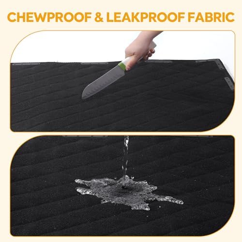 HOMBYS Chew Proof Dog Bed Mat with 20 Metal Rivets - Indestructible Kennel Pad for Teething Puppies & Aggressive Chewers, Durable Waterproof Crate Mat for Medium Dogs, 47" x 28" (Indoor/Outdoor Use)