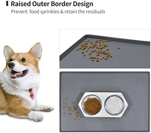 Silicone Dog Food Mat Waterproof Pet Feeding Tray for Medium and Large Dogs