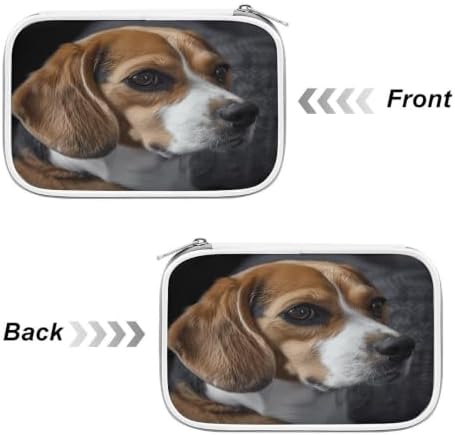 Ovely Pet Dog Beagle Makeup Bag Pen Bag Zipper Pouch | Cosmetic Bag -PU Sturdy and Durable,Soft,Comfortable with Built-in Small Compartments and Zipper design for Office and Travel
