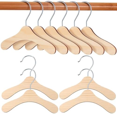 10pcs Wooden Pet Clothes Rack Dog Apparel Hangers for Home Use Easy to Store Non-Slip Design for Hanging Dog and Cat Clothing Great for Pet Owners