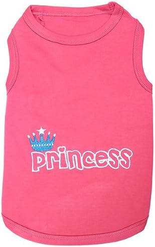 Parisian Pet Princess Dog Shirt – 100% Cotton Shirts for Medium Dogs – Pink Sleeveless Puppy Clothes – Lightweight and Breathable Dog Apparel – Girl Dogs Clothes - Stretchy Pet T Shirts