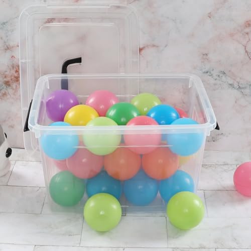 Ggbin 12 Quart Latching Storage Box Set of 6, Clear Lidded Container Bin