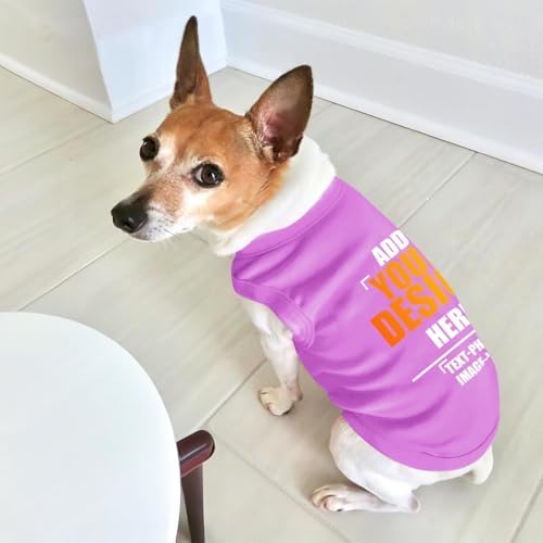 Custom Dog Shirt,Personalized Pet Vest Apparel with Name Text Photo Image,Lightweight Breathable PuppysKitten Variousize,Purple