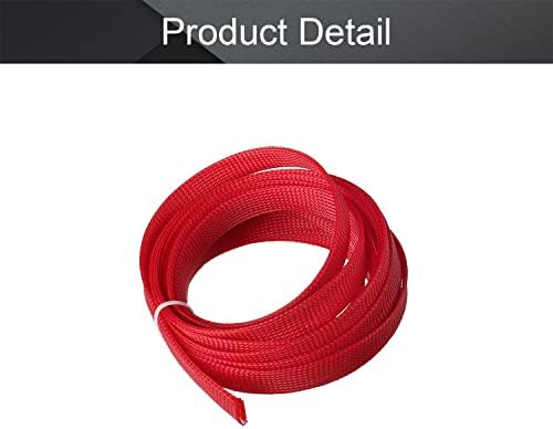 Othmro 5m/16.4ft PET Expandable Braid Cable Sleeving Flexible Wire Mesh Sleeve Red,Non-Split for Power Cord Audio Video Cables Protecting from Pets Chewing