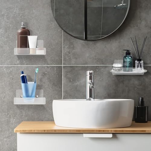 Pack of 3 Wall Mount Shelves for Security Cameras Remote Controls Modern Organization Living Room Bathroom Storage Solut