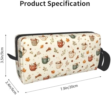 Hot Chocolate Mugs Makeup Bag for Women | Small Travel Cosmetic Pouch with Zipper, Compact Makeup Organizer Bag for Purse, Toiletries, Skincare & Daily Essentials