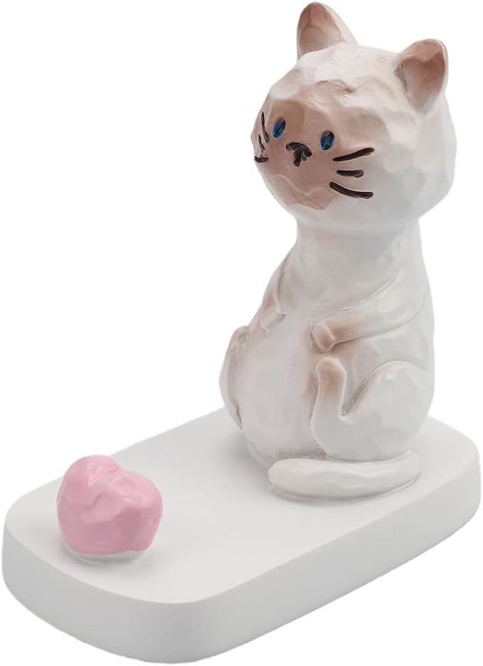 Cute Kitten Phone Stand Adorable Sitting Cat Phone Holder Cartoon Animal Mobile Holder Tablet Stand Cat Desk Ornament