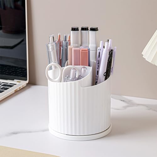Anyoifax 360 Rotating Makeup Brush Holder Make Up Brushes Organizer, White