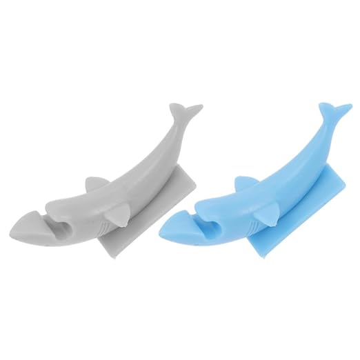 ULTECHNOVO 2pcs Silicone Kitchen Wire Organizer Cord Holder in Blue Animal Shape, Lightweight and Self Adhesive Power Cord Holder for Home, Easily Sticks on Wall, Lovely Cable Management