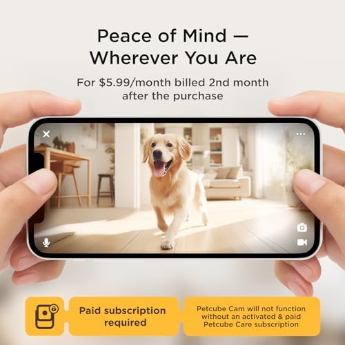 Petcube Cam – Indoor Wi-Fi Pet & Security Camera with App (Cam (Subscription Required))