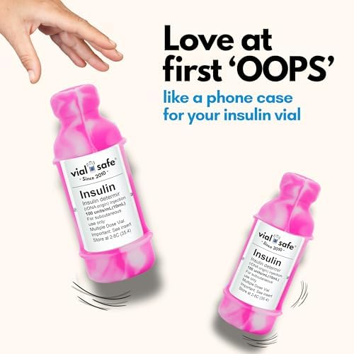 VIAL SAFE Silicone Insulin Vial Protector Case Cover 2-Pack Tie Dye Pink