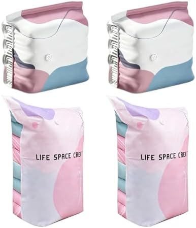 Vacuum Storage Bags,Vacuum Seal Bags For Clothing, Compression Packing Cubes Vacuum Storage Bags, Design For Quilt And Clothes Bedding Organizers For Closet Moving Dorm (2, Large And Medium)