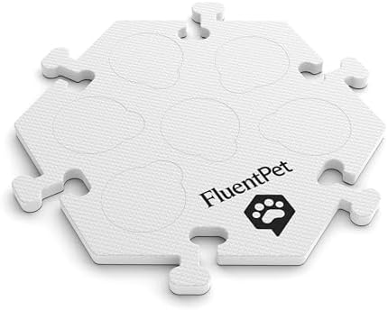 FluentPet Compact HexTiles,Accessory Dog and Cat Button Learning Kits,Can Hold Up to 6 Sound Buttons,Soft, Durable, and Non-Slip,Comes in 12 Colors (White)