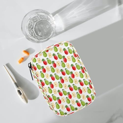 Pill Organizer Box Autumn Orchard Harvest Apples 7-Day Weekly Medicine Pill Case Travel Pill Container Portable Pill Holder Storage Purse Bag Small Compact Size for Vitamin Supplement Birth Control