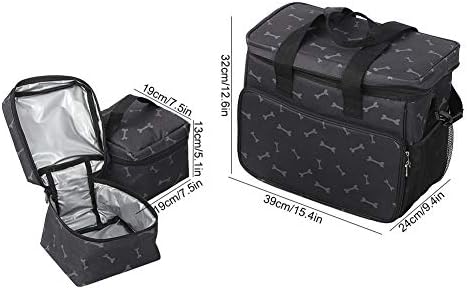 Multifunctional Pet Travel Bag, Large Capacity Dog and Cat Travel Organizer Kit with Food Bags and Partition Board, Portable Storage Bag for Outdoor Trips