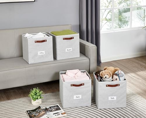 DECOMOMO Storage Bins, Cube Storage Bin with Labels