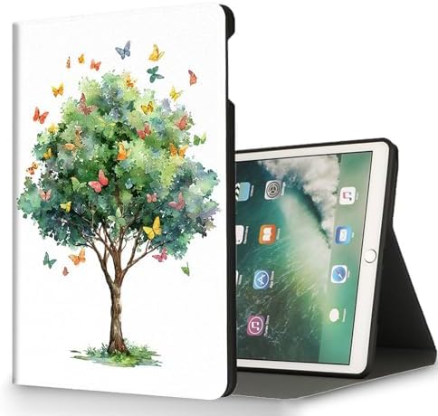 for Microsoft Surface Pro 7 Plus,Surface Pro 7/6/5/4 12.3" Tablet Case,Auto Wake/Sleep,Adjustable Stand Protective Cover - Watercolor Butterfly Tree