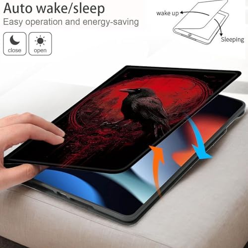 Bxgolkgd Tablet Case for Samsung Galaxy Tab A7 10.4 Inch (2020/2022),Shockproof Stand Cover with Heat Dissipation,Auto Wake/Sleep Function,Dark Raven