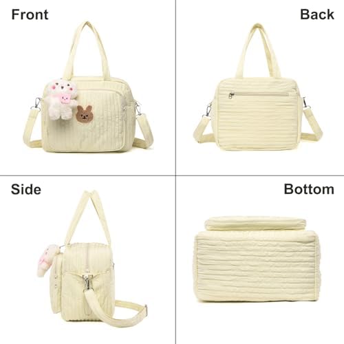 Lushandy Baby Diaper Bag Tote, Mom Bag Crossbody Diaper Bags Baby Travel Bags for Girl Pañaleras Para Bebe (Yellow, Small)