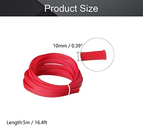 Othmro 5m/16.4ft PET Expandable Braid Cables Sleeving Flexible Wire Mesh Sleeve Red,for TV Audio PC Cords Protect from Pets Chewing