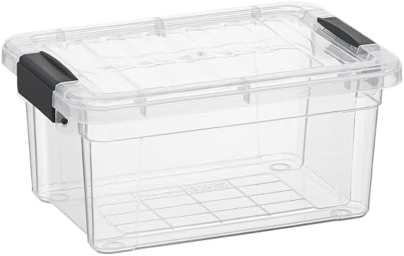 Superio 1.05 Quart Mini Clear Plastic Storage Container with Lid, Stackable Small Organizer Box for Crayons, Art Supplies, Beads, Sewing, Stationery & Food Storage, 5 Pack
